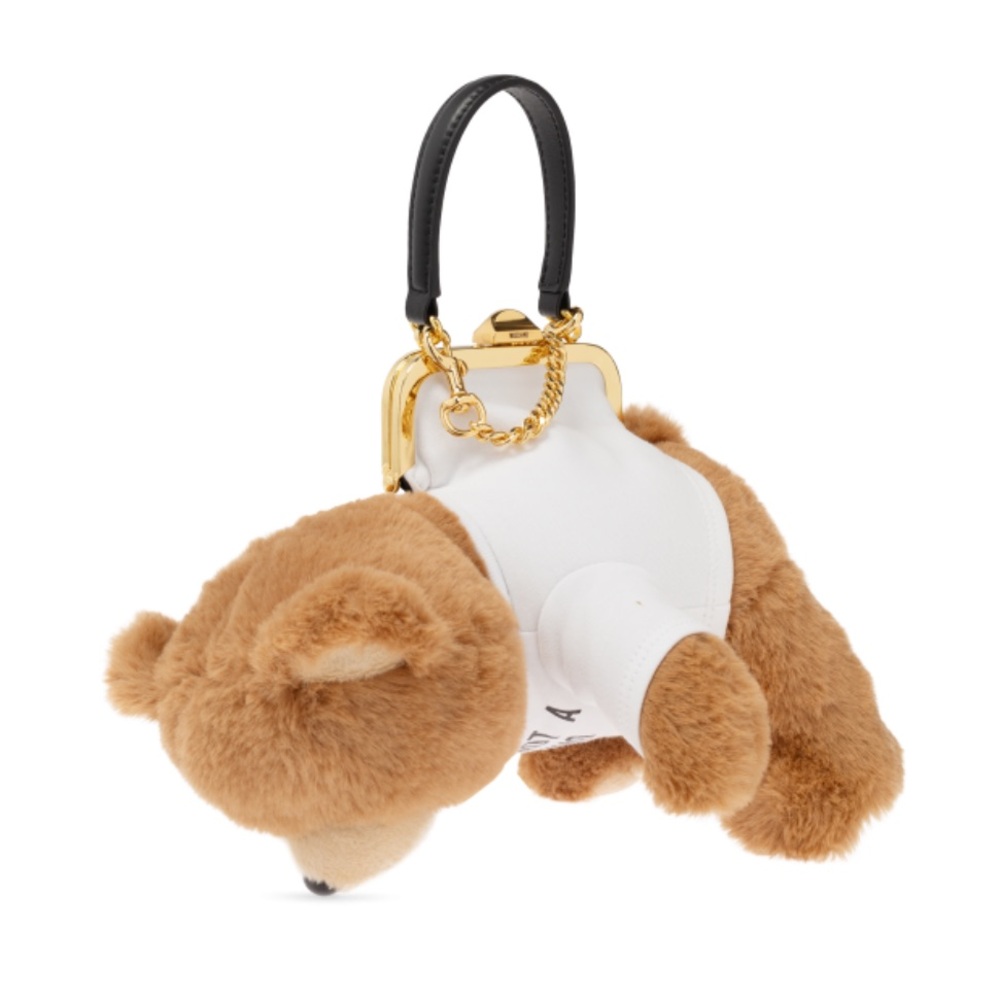 Moschino Stuffed Teddy Bear Coin Clutch Crossbody Bag NWT - Picture 12 of 15
